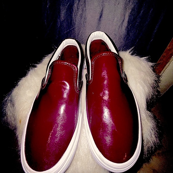 Vans Burgundy slip on unisex off the wall - Picture 2 of 5